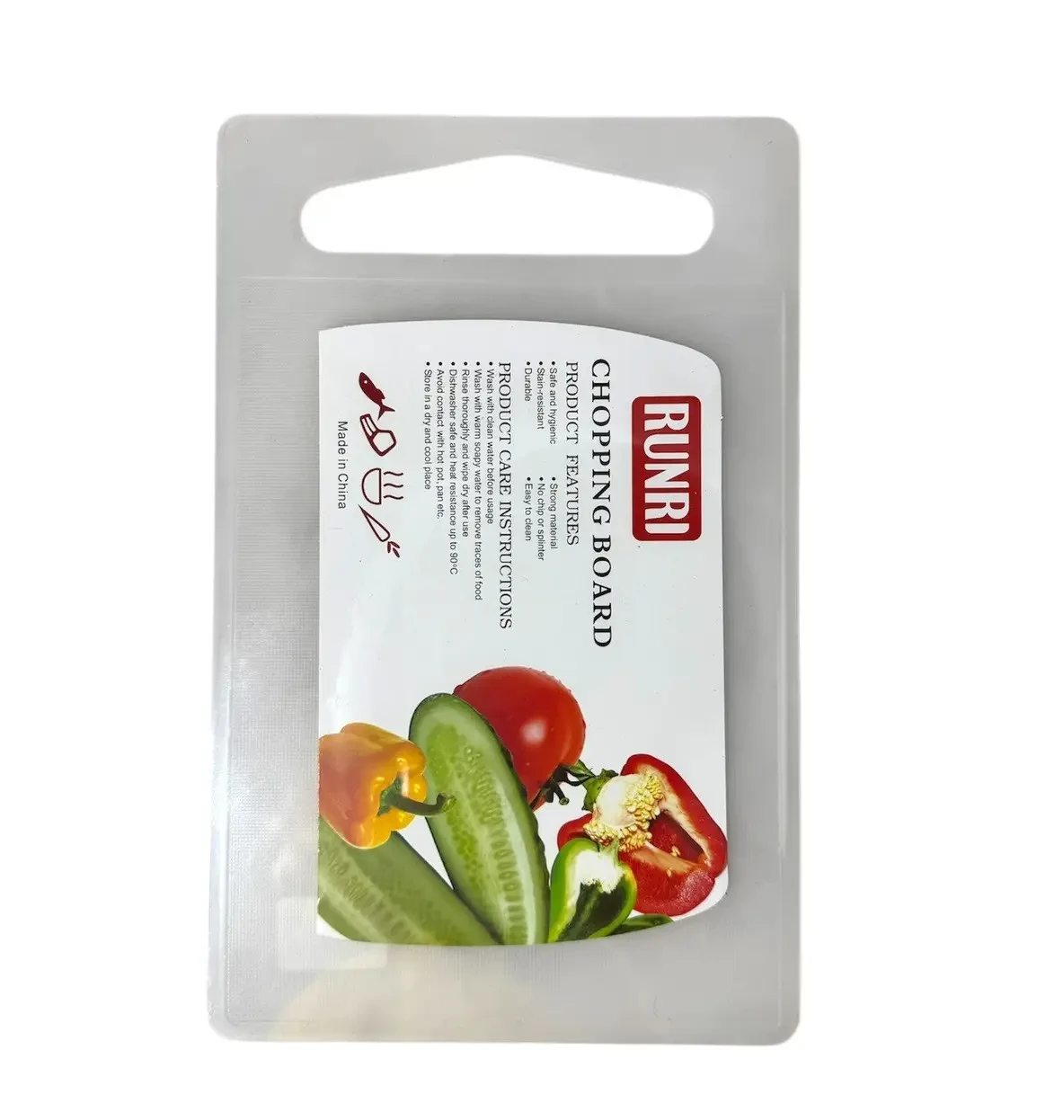 Дошка обробна біла 250х160х3.5мм "Рунрі" Helios харчова пластикова 7120, фото 1