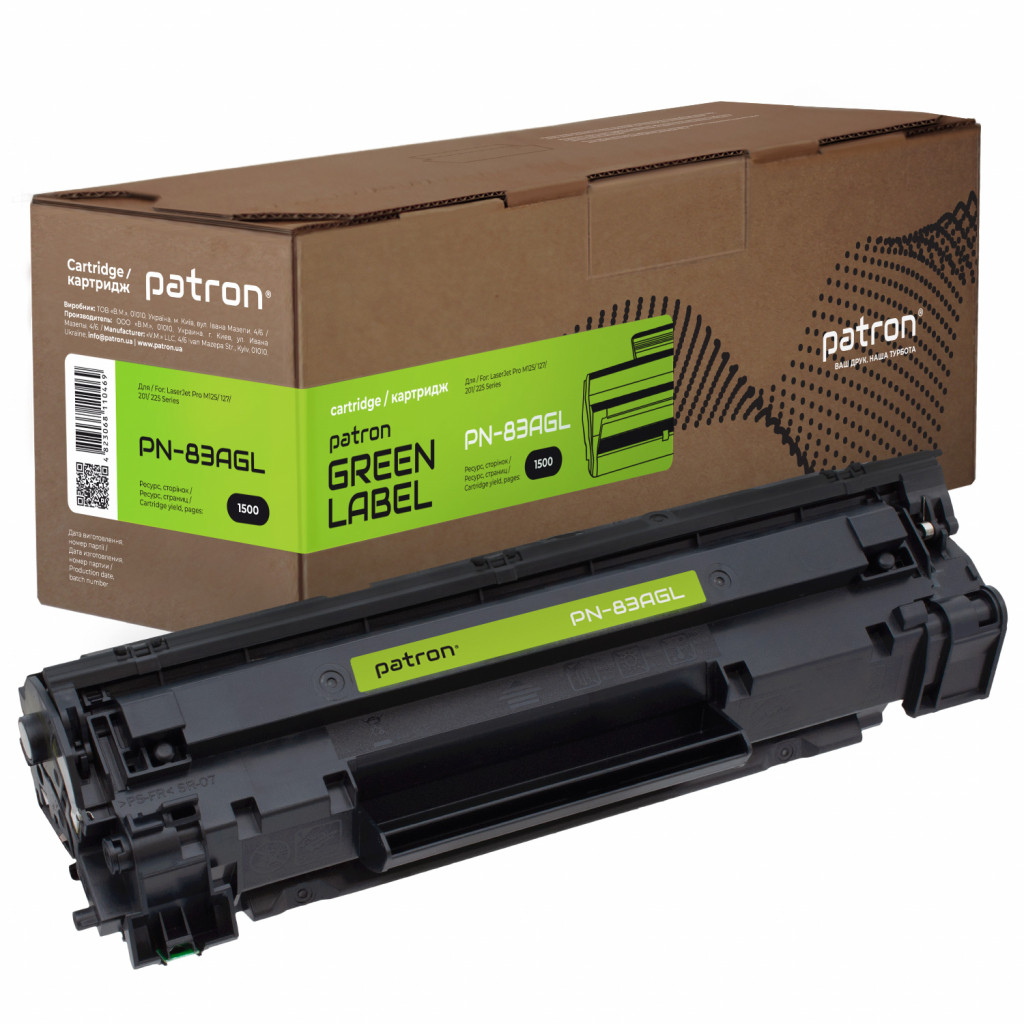 Картридж PATRON HP LJ CF283A GREEN Label (PN-83AGL) Black 1