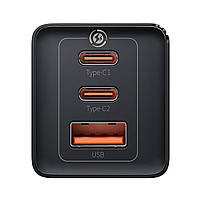 МЗП Baseus GaN5 Pro 65W (2 Type-С+USB ) + Кабель Type-C to Type-C 100W (1m), фото 4
