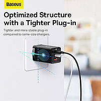 МЗП Baseus GaN5 Pro 65W (2 Type-С+USB ) + Кабель Type-C to Type-C 100W (1m), фото 7
