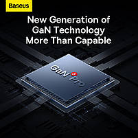 МЗП Baseus GaN5 Pro 65W (2 Type-С+USB ) + Кабель Type-C to Type-C 100W (1m), фото 10