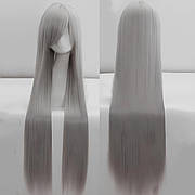 Довгі сірі перуки RESTEQ 100см, пряме волосся, перуки із високоякісних синтетичних термостійких волокон