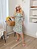 Шифонова весняна сукня з квітковим принтом та підкладкою, батал великі розміри, фото 2