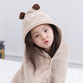 Дитячий банний рушник "Кошеня" Бежевий розмір по діагоналі 120 см (21020)