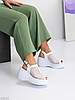 Ефектні білі босоніжки на платформі натуральна шкіра, фото 4