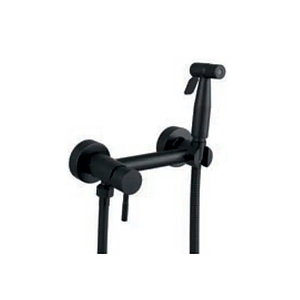 Настінний змішувач з гігієнічним душем Zerix SUS-222 Black з нерж. сталі (ZX5560)