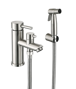 Змішувач для умивальника Zerix SUS-001-SH (Euro) із гігієнічним душем із нерж. сталі SUS304 (ZX5616)