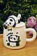 Чашка "Панда", 400 мл (колір - беж), фото 2