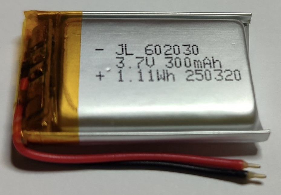 Акумулятор 602030, 300 mAh 3.7V Li-pol літієво-полімерний