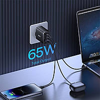 Мережевий зарядний пристрій Baseus Cube Pro Fast Charger 2C+U 65W EU Cluster Black, фото 7