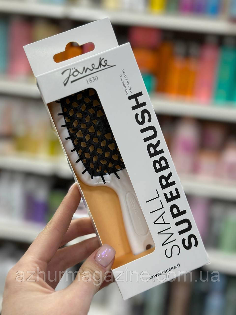 Щітка для волосся Superbrush Small Janeke біла з чорним