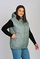 Жіночий короткий жилет м'ятного кольору Li-11