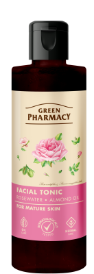 Тонік для обличчя Green Pharmacy Рожева вода і мигдальна олія для зрілої шкіри 200 мл