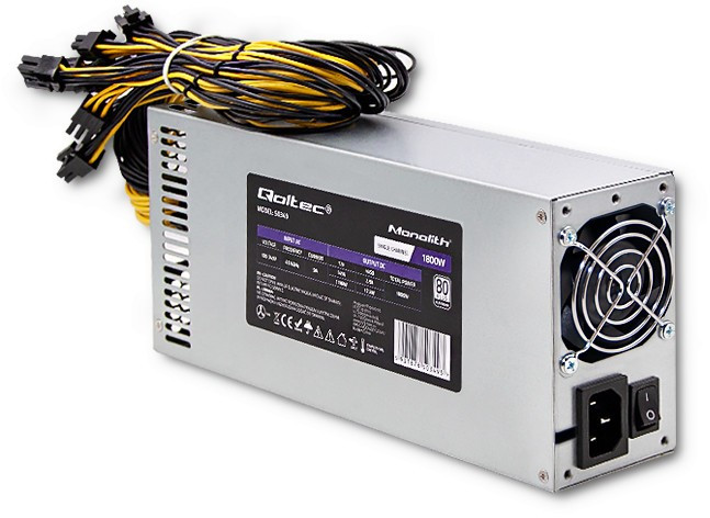 Блок живлення Qoltec Gaming Miner 1800W Platinum PCI-E , Гарантія, фото 1