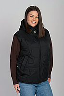 Жіночий короткий жилет чорного кольору Li-11