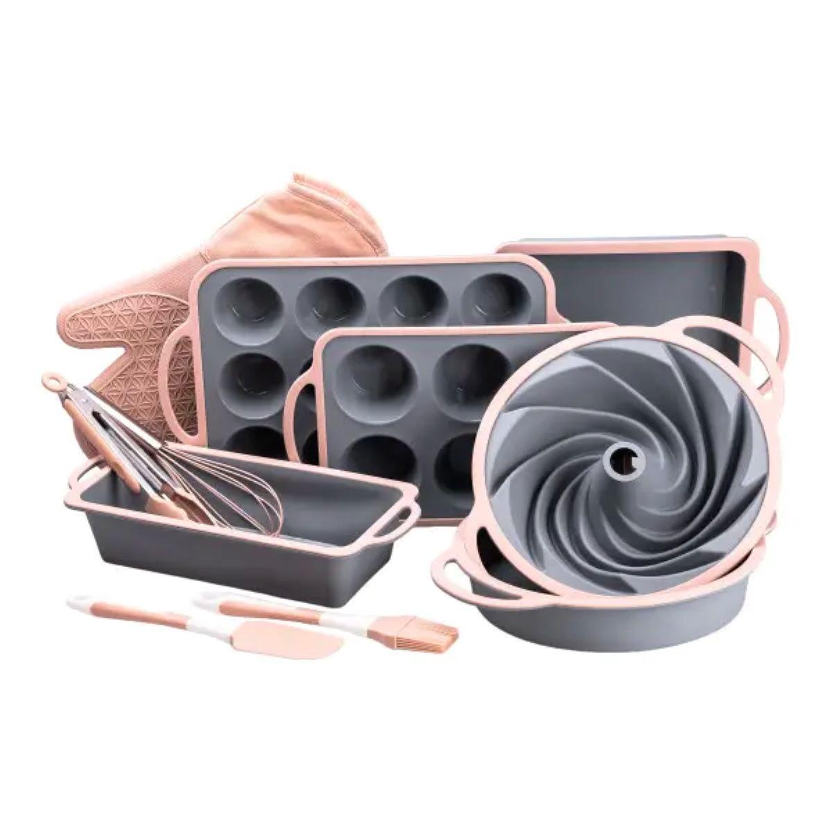 Силіконовий набір форм для випічки з антипригарним покриттям з кухонним приладдям та прихваткою 11 шт HP34542, фото 1