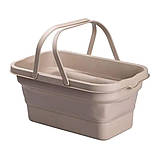 Складний кошик для пікніка з кришкою-столиком 44.8х26х14 см Бежевий, фото 2