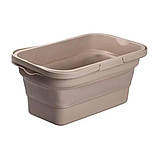 Складний кошик для пікніка з кришкою-столиком 44.8х26х14 см Бежевий, фото 3