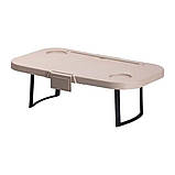 Складний кошик для пікніка з кришкою-столиком 44.8х26х14 см Бежевий, фото 8