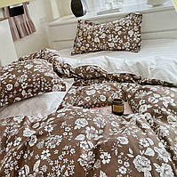 Постільну білизни Євро комплект, простирадло на гумці 180х200+20см.  Фланель.