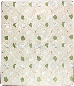 Килимок для пікніка Naturehike CNK2350WS010 (Beige with cats), 210х240 | Зручний вологостійкий каремат для відпочинку на природі