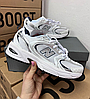 Жіночі чоловічі кросівки New Balance 530 White Silver abzorb Нью Баланс сріблясто білі, фото 3