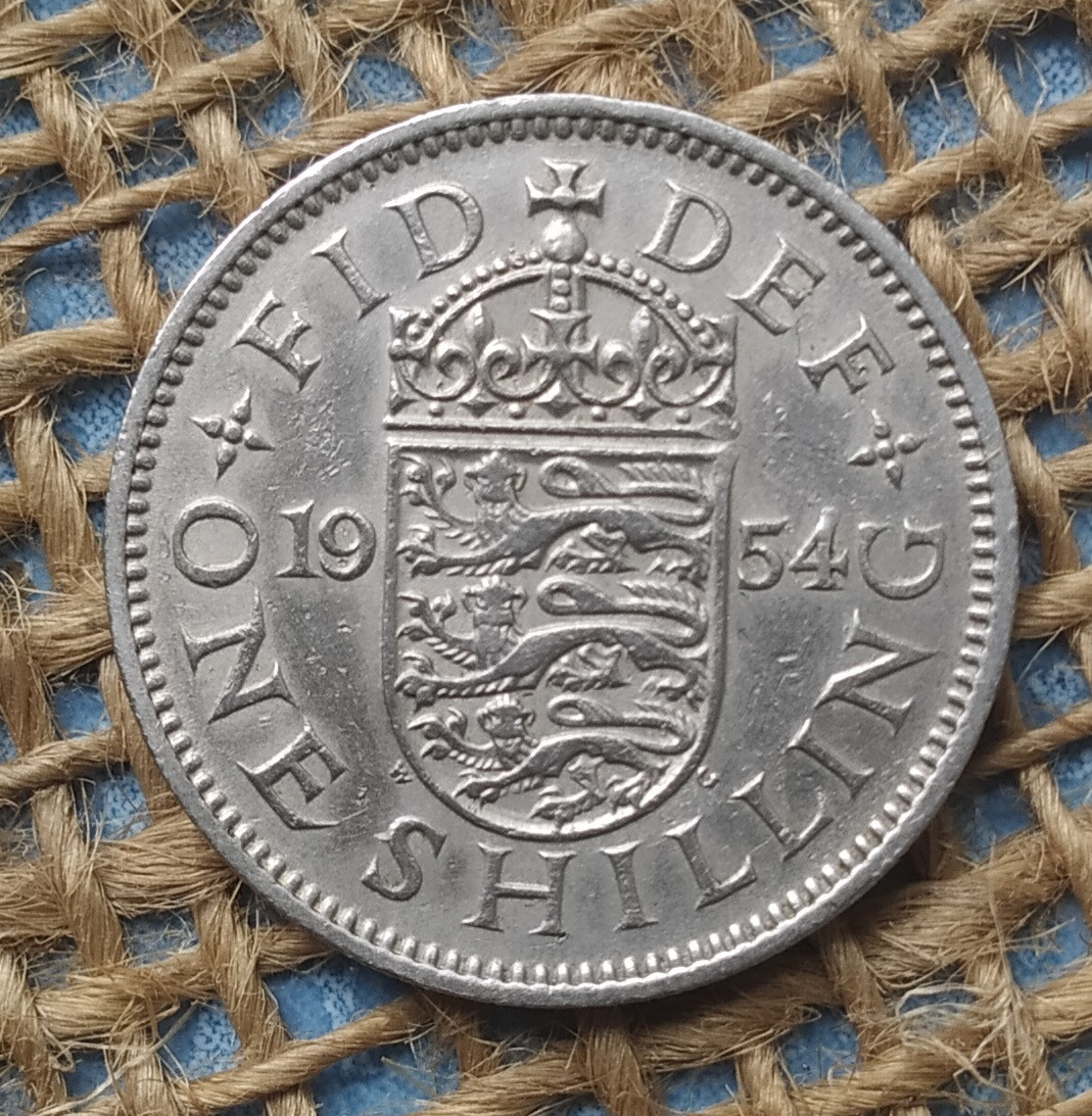 1 шилiнг 1954 року. Велика Британiя