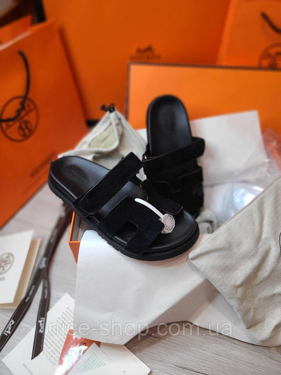 Шльопанці жіночі H.E.R.M.E.S шкіряні 38 розмір