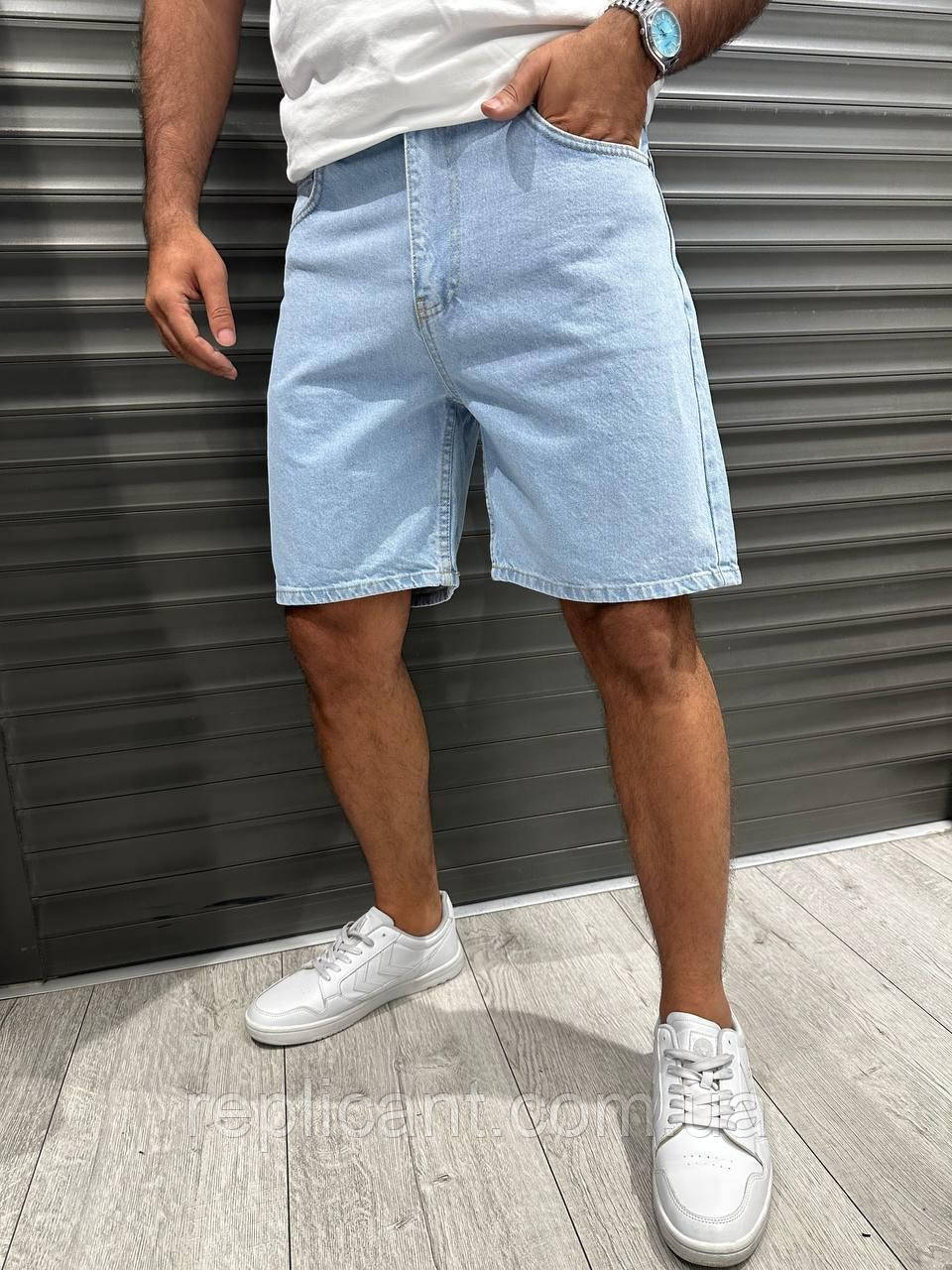 Джинсові МОМ шорти колекція 2025 р Турция Стильные мужские шорты на лето, фото 1