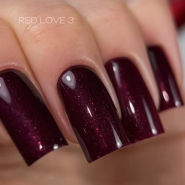 Марсала гель лакSaga Professional LOVE RED 03 бордовий гель лак, вишневий