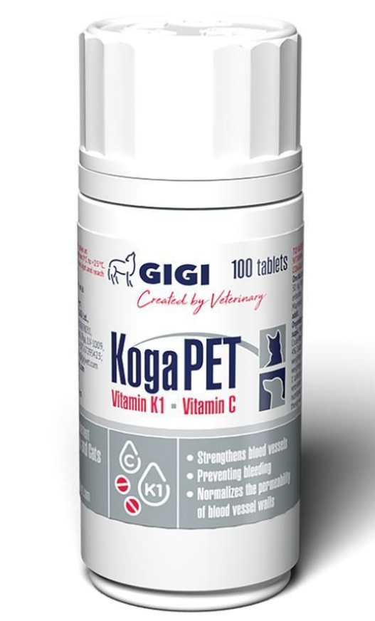 GIGI KogaPET вітамінний комплекс для підтримки фізіологічного рівня вітаміну К1 в організмі 100 таб