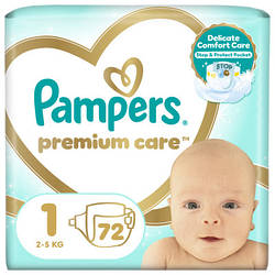Підгузки Pampers Premium Care Розмір 1 2-5 кг 72 шт 8006540858073 smart