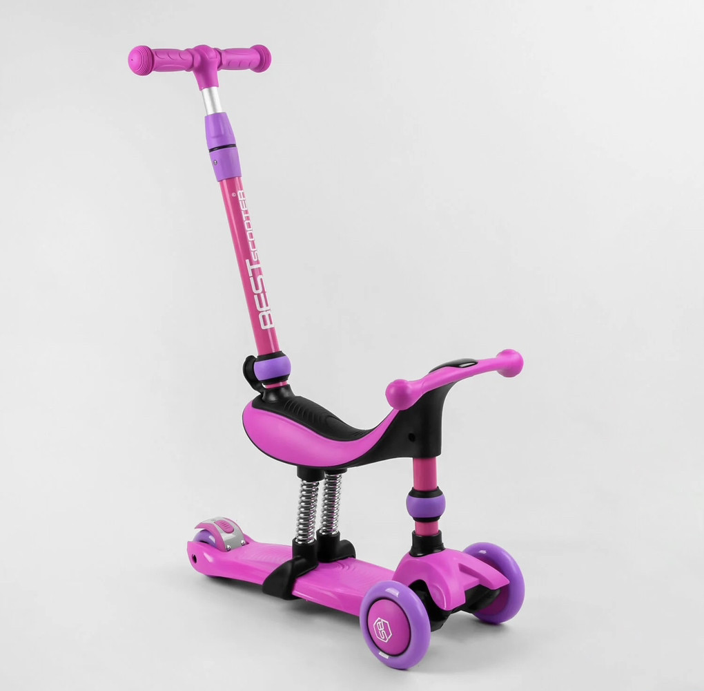 Самокат-велобіг Best Scooter 3в1 із сидінням і батьківською ручкою 26566, фото 1