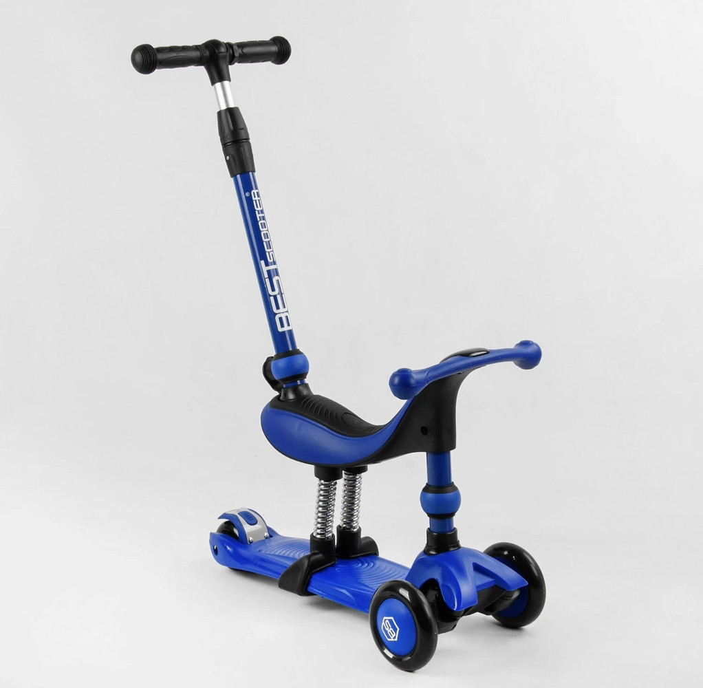 Самокат-велобіг Best Scooter 3в1 із сидінням і батьківською ручкою 27018, фото 1