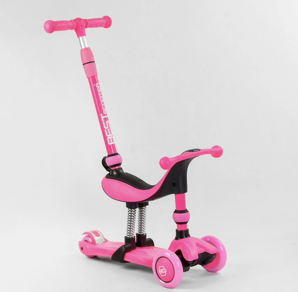 Самокат-велобіг Best Scooter 3в1 із сидінням і батьківською ручкою 23180, фото 1