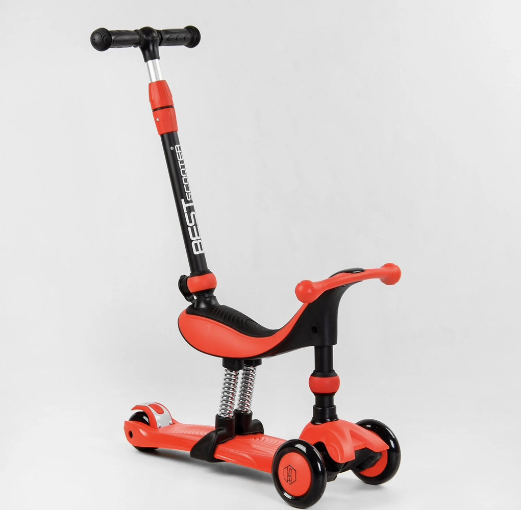 Самокат-велобіг Best Scooter 3в1 із сидінням і батьківською ручкою 71899, фото 1
