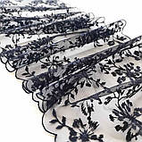 Ажурне мереживо вишивка на сітці: чорна нитка на чорній сітці, ширина 21 см, фото 4