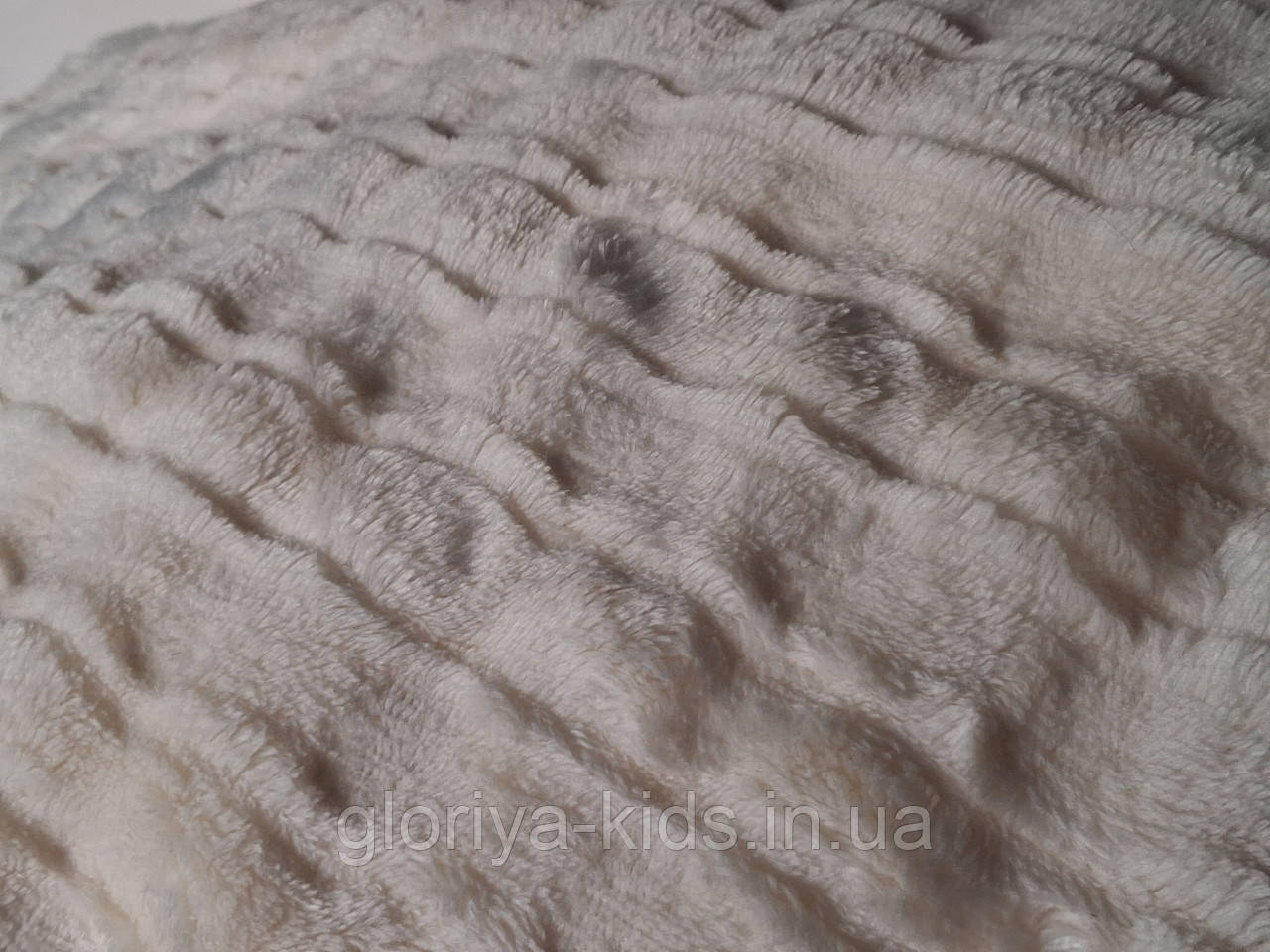 Плед Клітинка 200х230 (велюр) капучіно