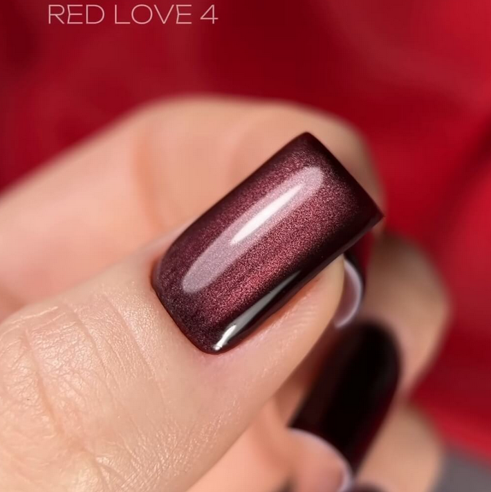 Бордо гель лак котяче око Saga Professional RED LOVE 04 бордовий гель лак, вишневий