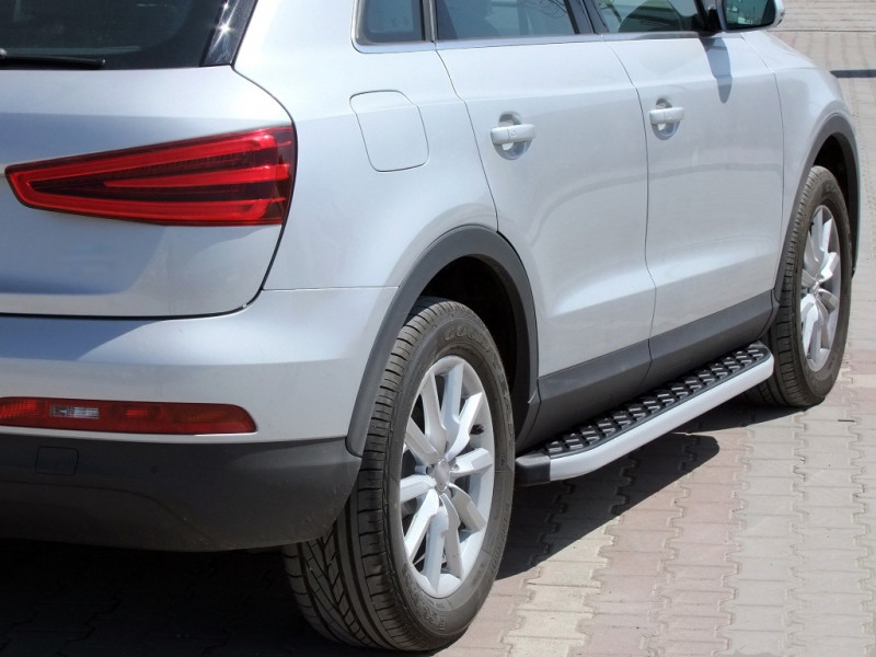 Бічні пороги BlackLine (2 шт, алюміній) для Ауди Q5 2008-2017рр., фото 1