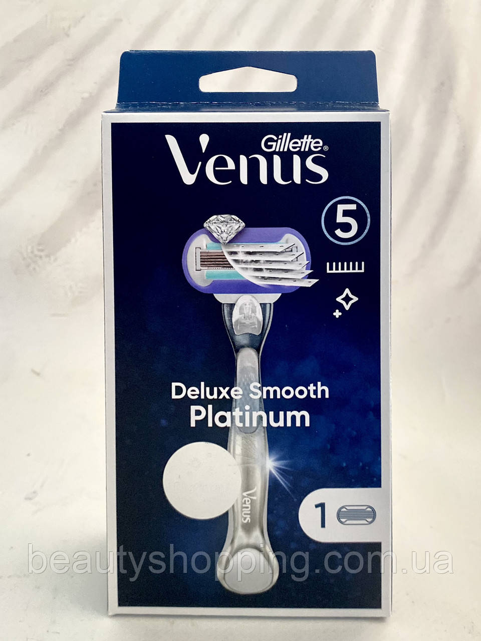 Станок для гоління Gillette Venus Deluxe Smooth Platinum для жінок + 1 касета