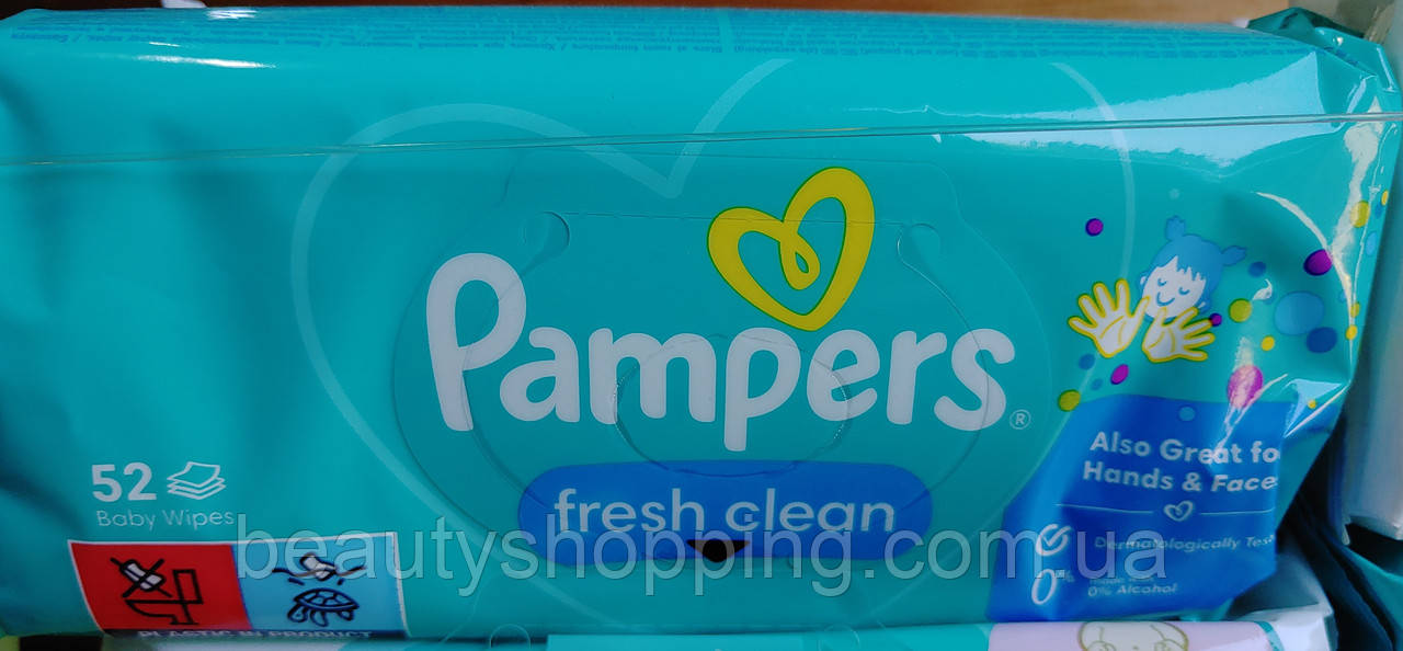 Дитячі вологі серветки Памперс фреш клін Pampers Fresh Clean 52 шт