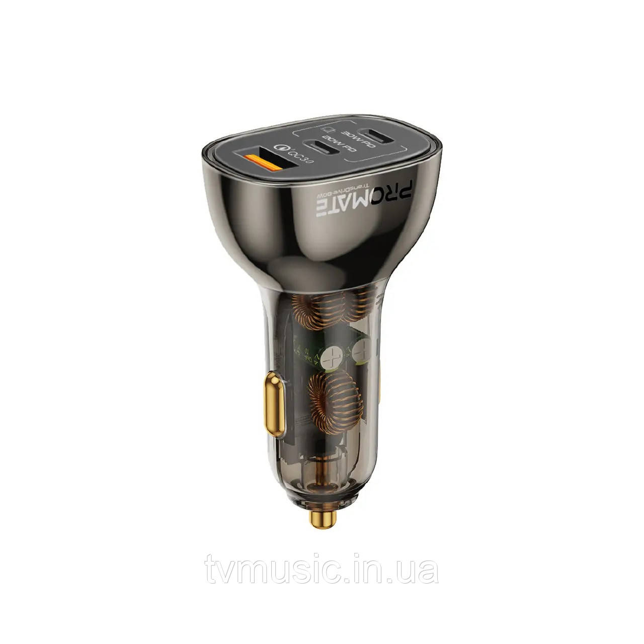 Автомобільний зарядний пристрій Promate TransDrive-80W Black