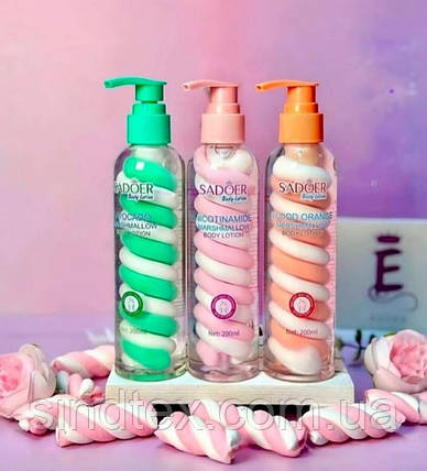 Зволожувальний лосьйон для тіла Sadoer Marshmallow з екстрактом авокадо, 200мл, фото 2