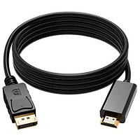 Оригінал! Кабель DisplayPort - HDMI 4K 30Гц 1.8м однонаправлений позолочений - Вища Якість!