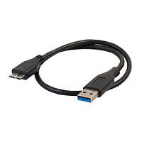 Оригінал! Кабель USB 3.0 - USB Micro-B, 1м, грубий, чорний - Вища Якість!
