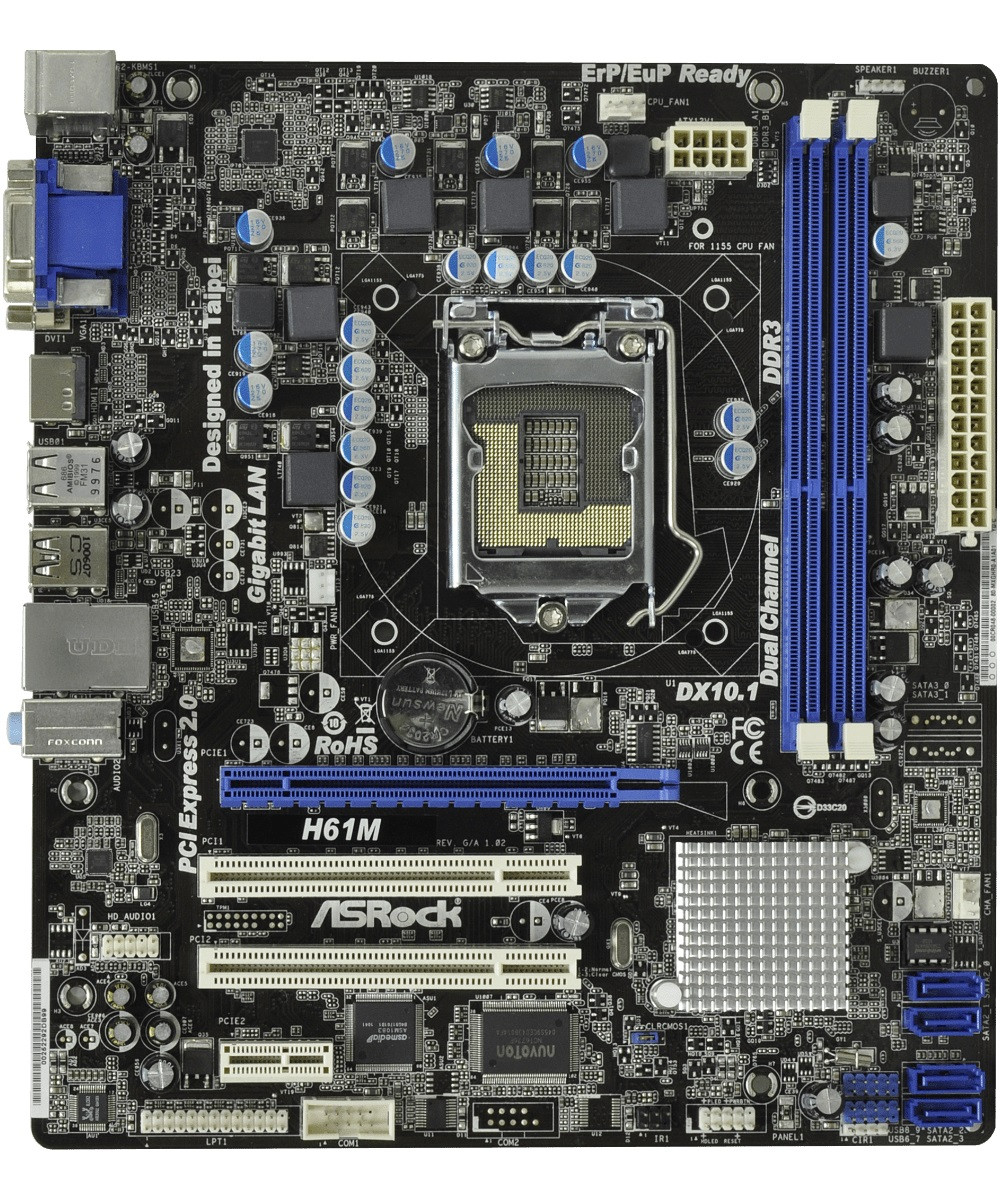 Материнська ПЛАТА s1155 ASRock H61M на DDR3 з ПІДТРИМКОЮ Core- i7,i5,i3 ПОКОЛІННЯ! LGA1155