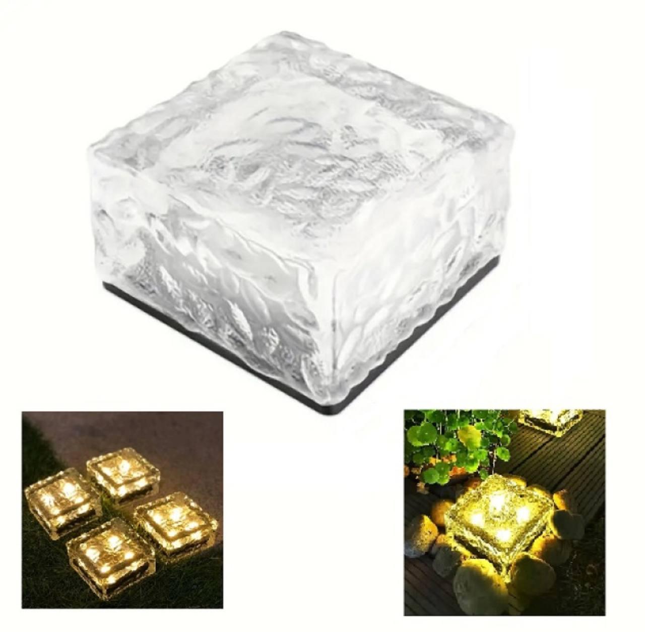 Садовий світильник Ice Cube на сонячній батареї — світло у вигляді льодяного куба. 0209, фото 1