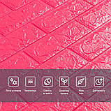 3D панель самоклеюча 700х770х5мм цегла Малинова-червона (108-5) SW-00001364, фото 4
