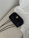 Сумка жіноча Chanel classic — 24 size крос боді чорний Шанель, фото 2